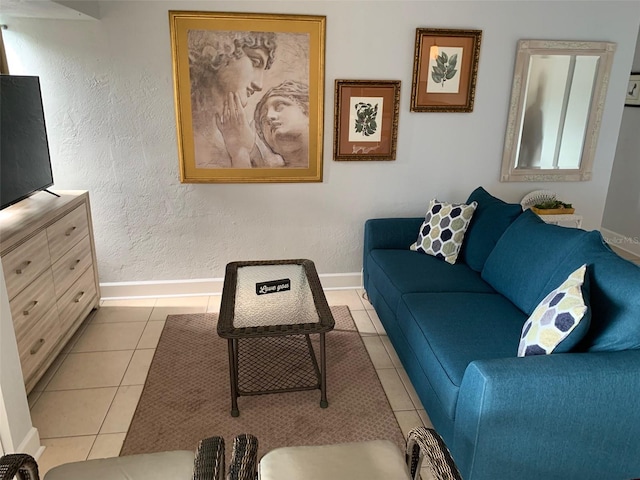 view of tiled living room