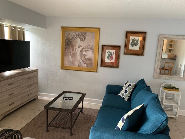 view of tiled living room