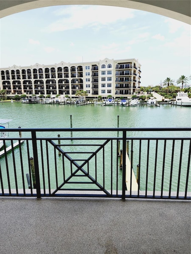 balcony with a water view