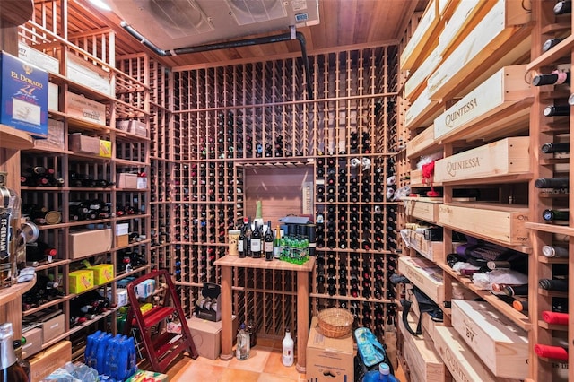 view of wine cellar