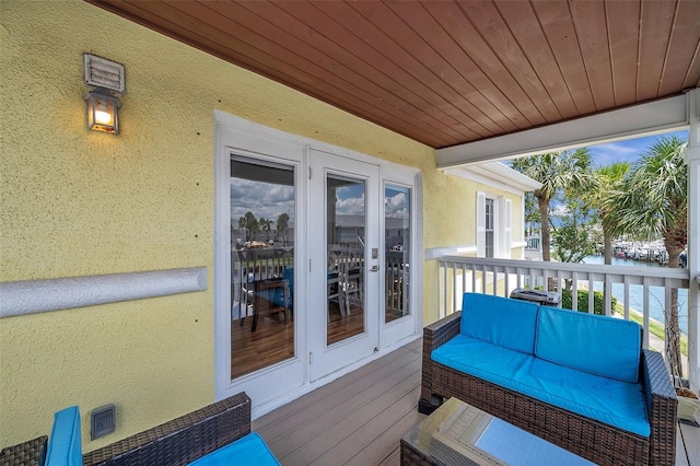 deck featuring french doors