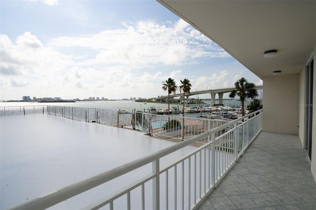 balcony with a water view