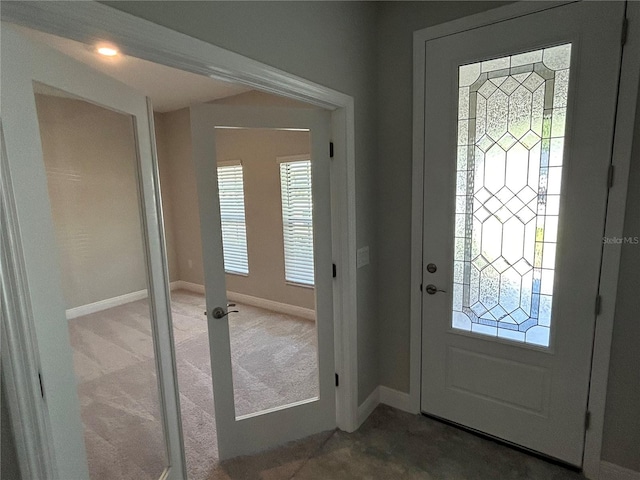 view of carpeted entryway