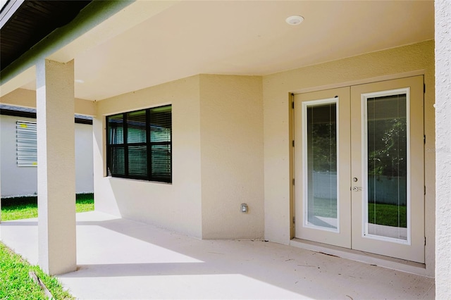 view of patio / terrace featuring french doors