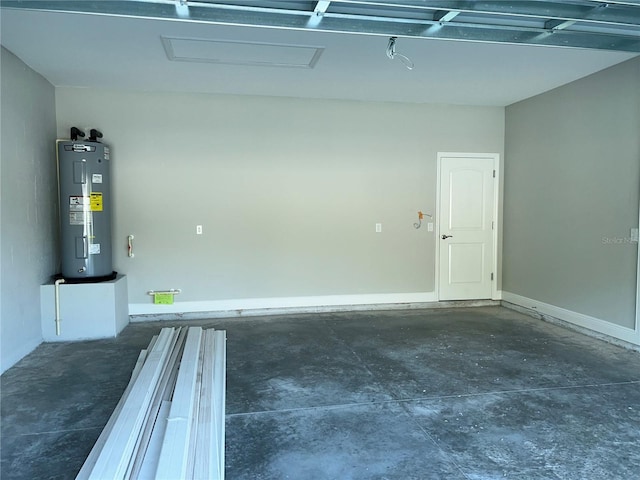 garage featuring electric water heater