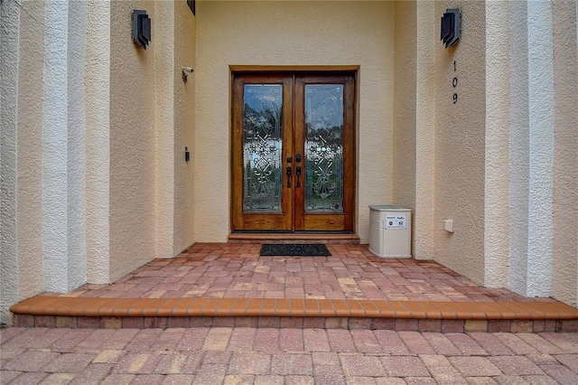 doorway to property with french doors