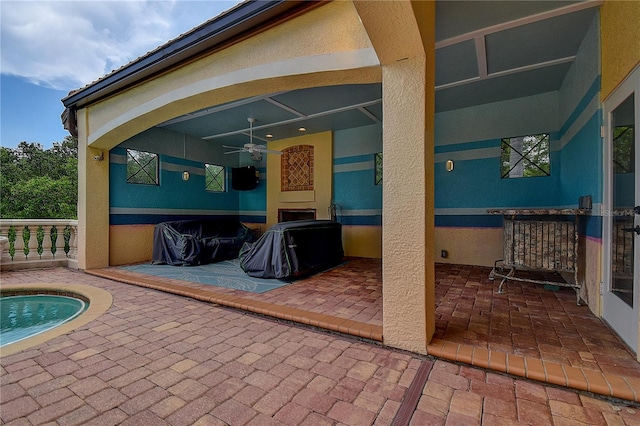 view of patio / terrace with ceiling fan