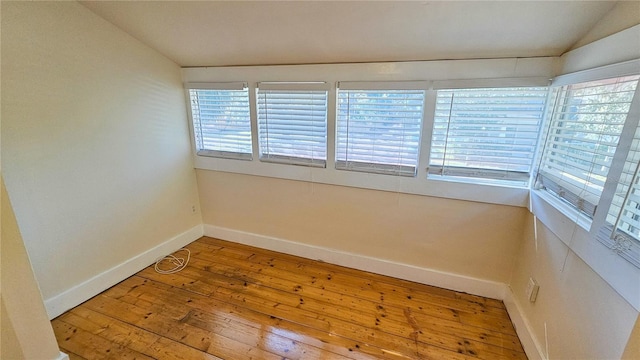 interior space with lofted ceiling and wood-type flooring