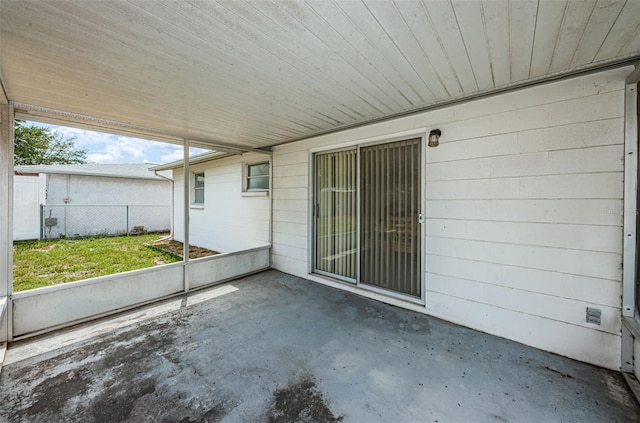 view of unfurnished sunroom