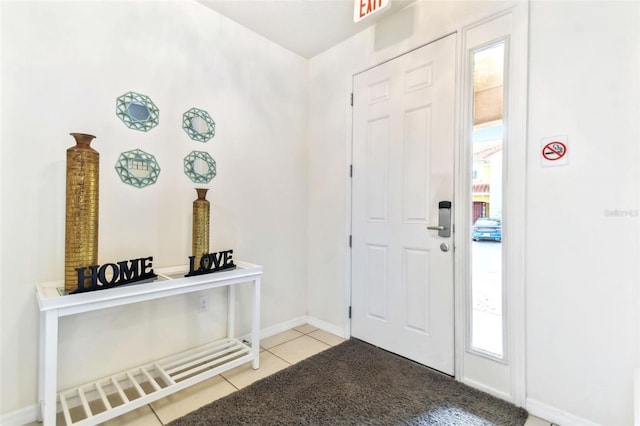 view of tiled foyer