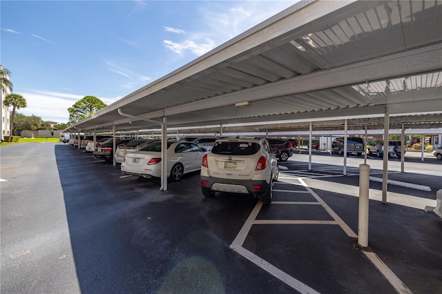 view of covered parking lot