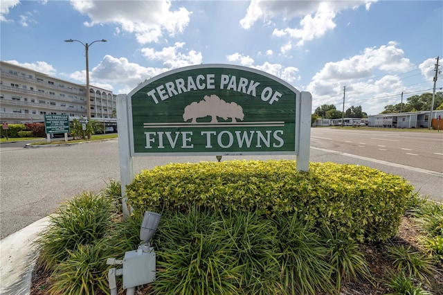 view of community sign