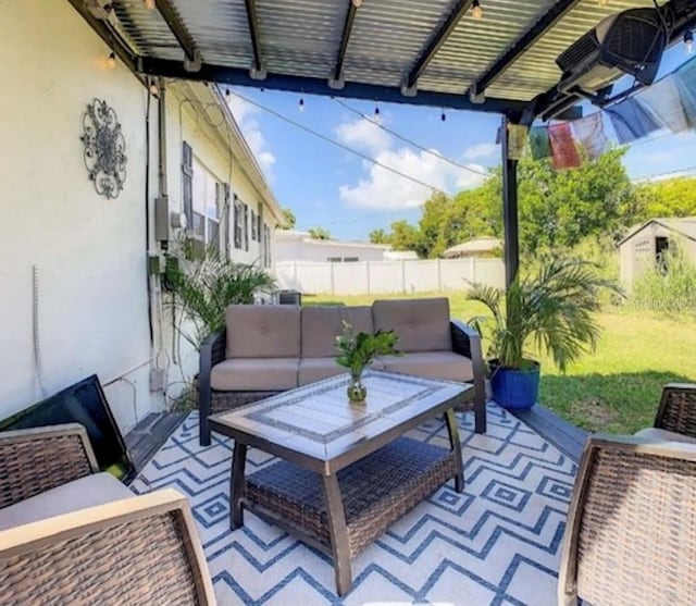 view of terrace featuring outdoor lounge area