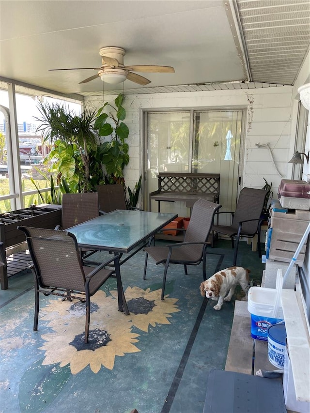 view of patio / terrace with ceiling fan