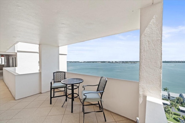 balcony with a water view