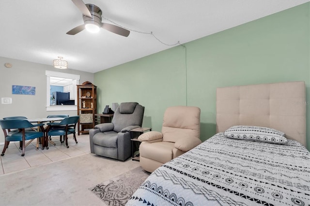 bedroom featuring ceiling fan