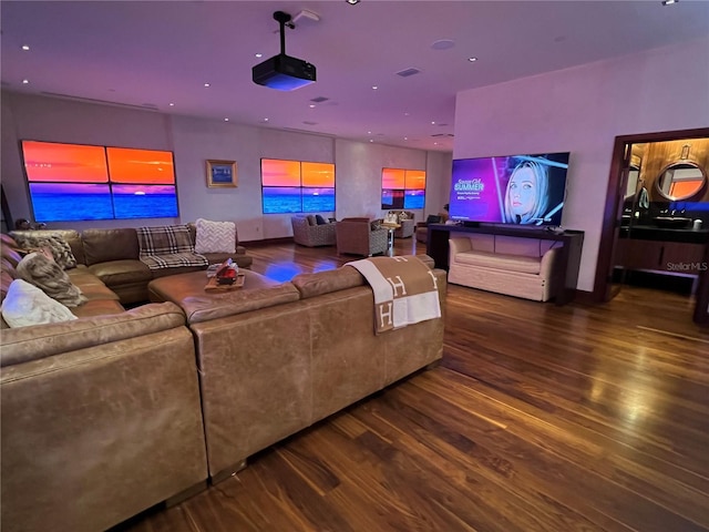 living room featuring hardwood / wood-style floors