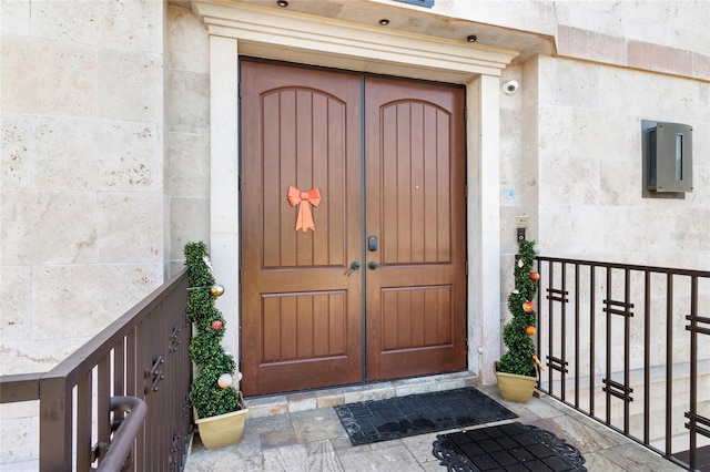 entrance to property with electric panel