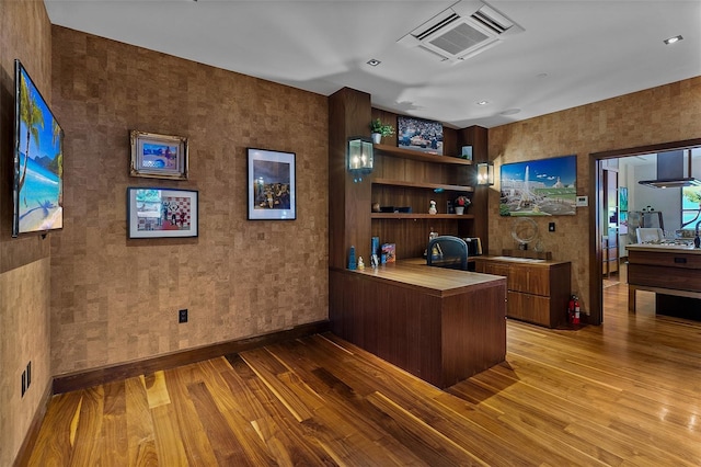 office space featuring light hardwood / wood-style floors