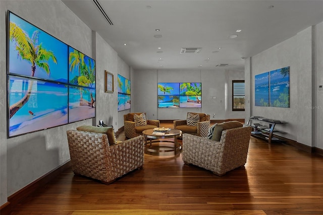 living room featuring hardwood / wood-style flooring