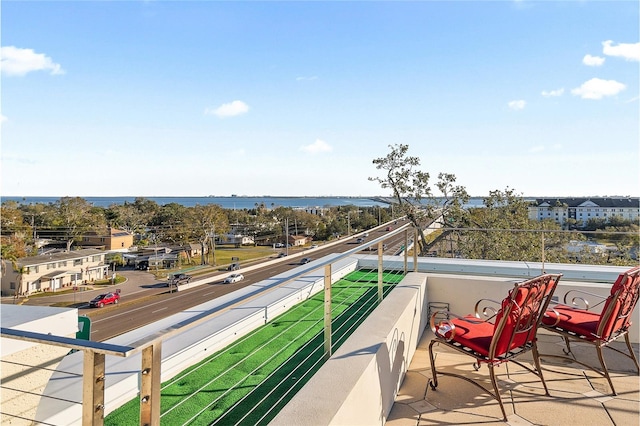 balcony with a water view