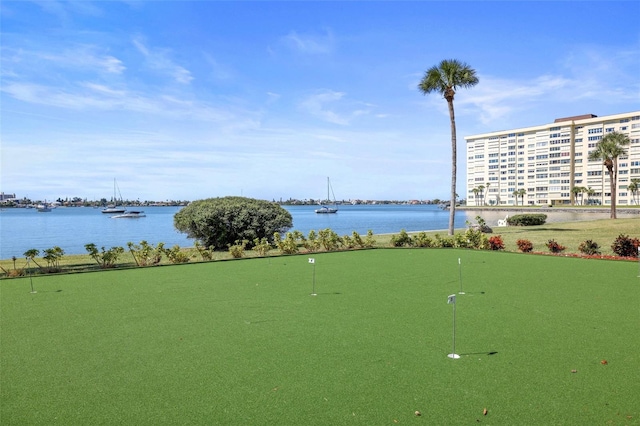 view of property's community featuring a water view