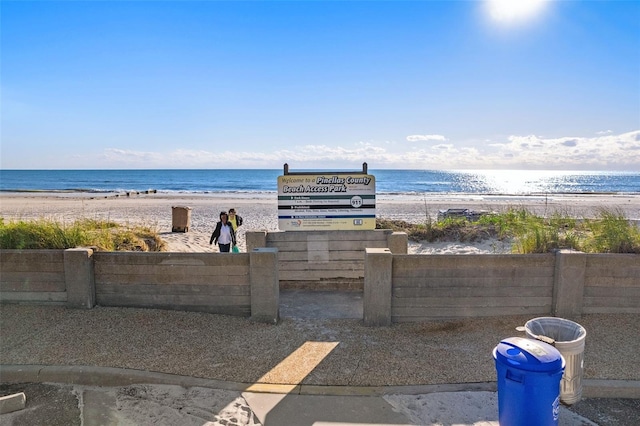 property view of water with a view of the beach