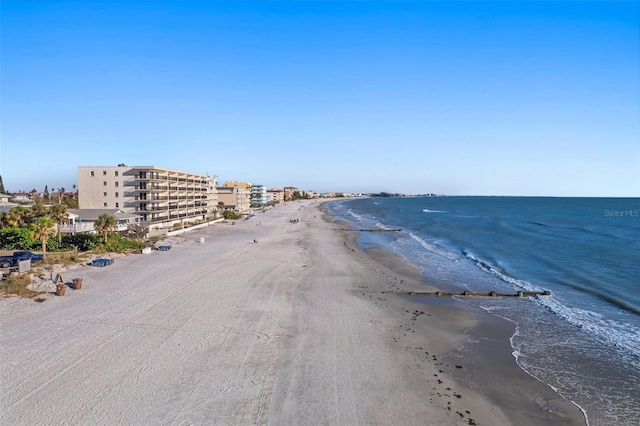 property view of water with a beach view