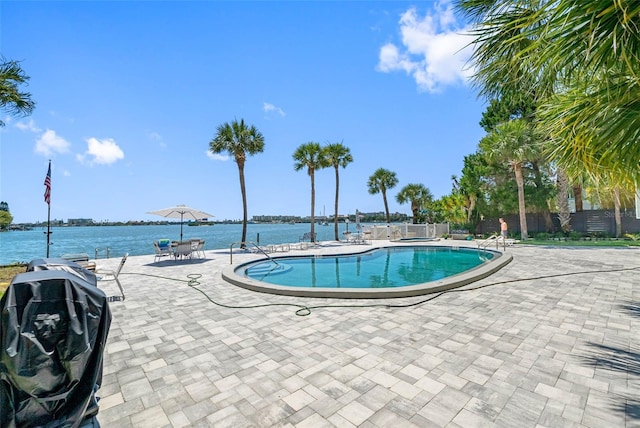 1848 Shore Dr S Unit 501, South Pasadena, FL 33707 - pool featuring fence, a water view, and a patio area