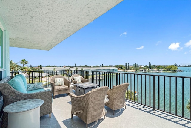 balcony with a water view