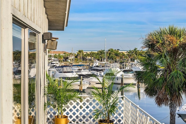 balcony with a water view