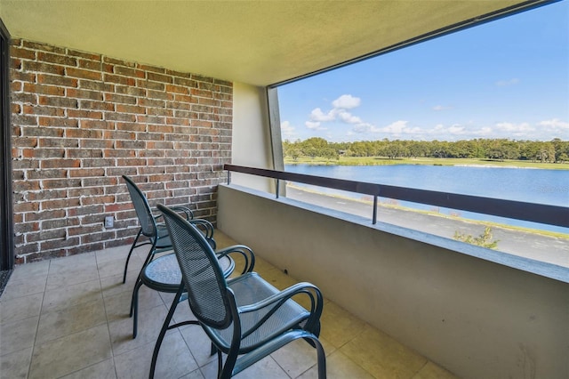 balcony with a water view