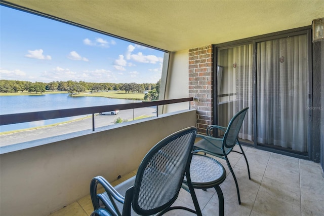 balcony with a water view