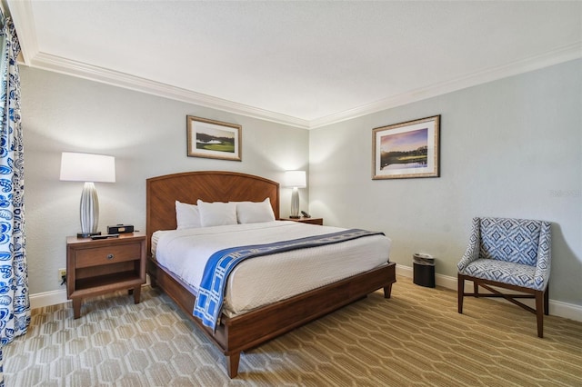 bedroom featuring ornamental molding