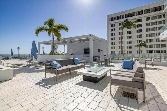 view of terrace featuring outdoor lounge area