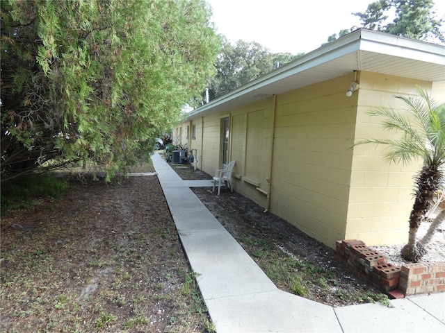 view of home's exterior featuring central AC