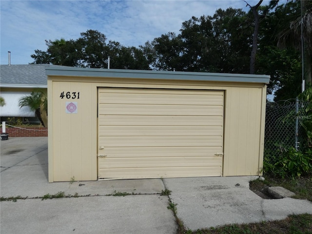 view of garage