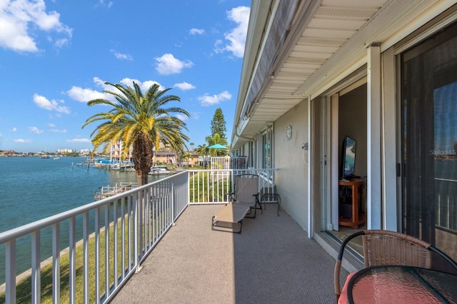 balcony with a water view