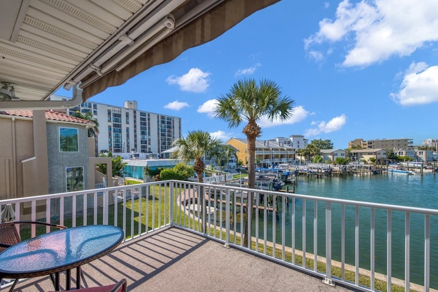 balcony with a water view