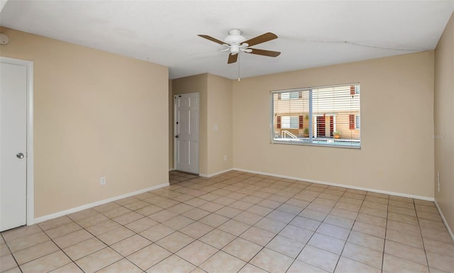 unfurnished room with ceiling fan