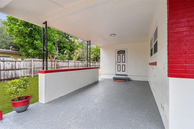 view of patio featuring covered porch