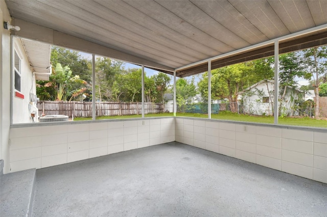 view of unfurnished sunroom