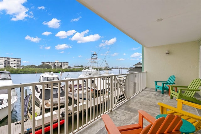 balcony with a water view