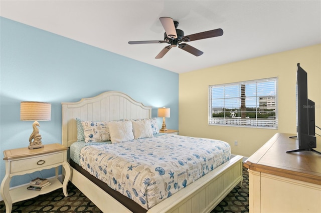 bedroom featuring ceiling fan