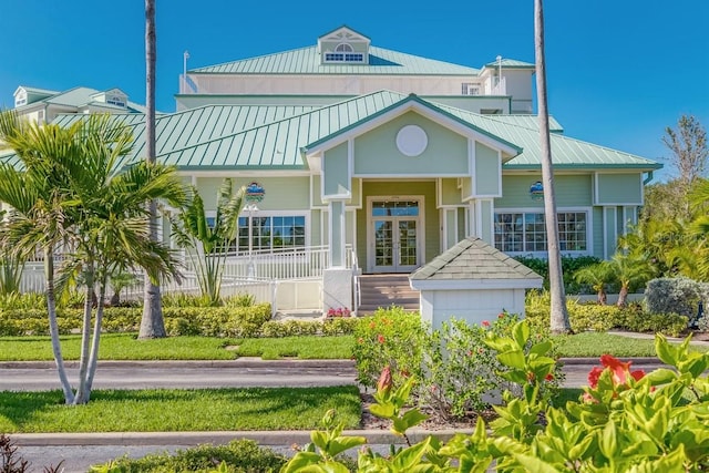 view of front of house with french doors