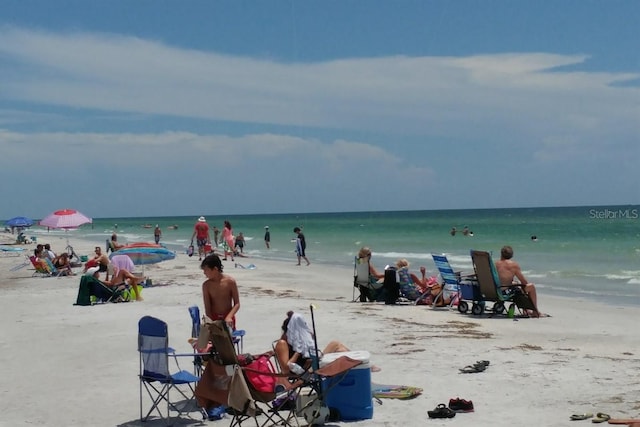 view of water feature featuring a view of the beach