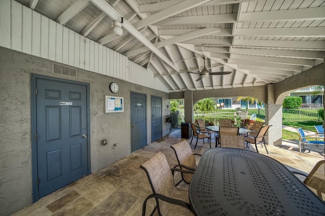 view of patio / terrace featuring ceiling fan