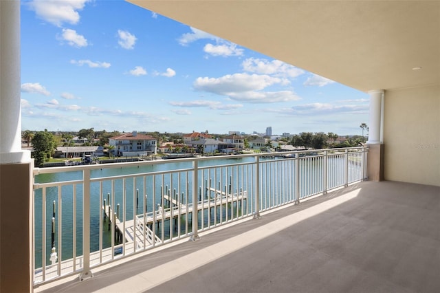 balcony with a water view