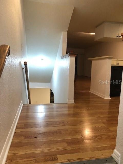 interior space featuring dark wood-type flooring