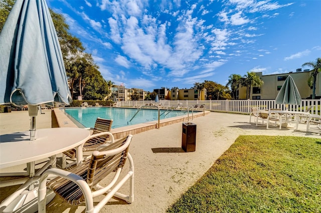 view of pool with a patio area